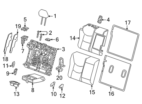 2022 Chevy Bolt EUV Pad Assembly, R/Seat Bk Si Bols Diagram for 42792817