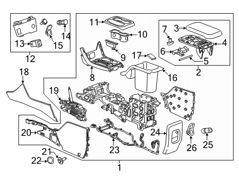 2017 GMC Canyon Cover, Front Floor Console Extension Panel Bolt Access Hole *Cocoa Diagram for 23125441