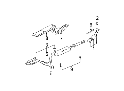 2009 Chevy Trailblazer Exhaust Components Diagram 1 - Thumbnail