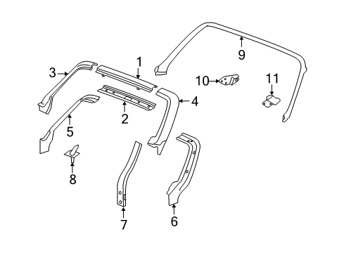 2010 Saturn Sky Frame, Windshield Upper Diagram for 15938621