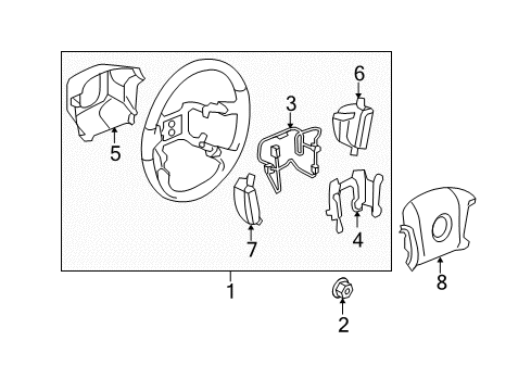 2008 Chevy Malibu Steering Wheel Assembly *Titanium Diagram for 25774668