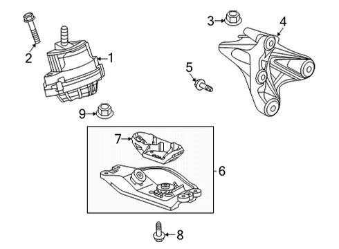 2024 Cadillac CT4 Engine & Trans Mounting Diagram 3 - Thumbnail