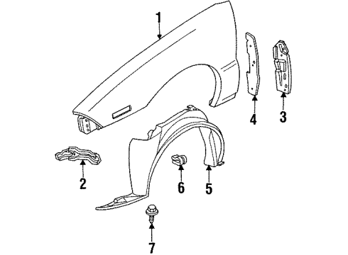 1998 Oldsmobile Achieva Fender & Components Diagram