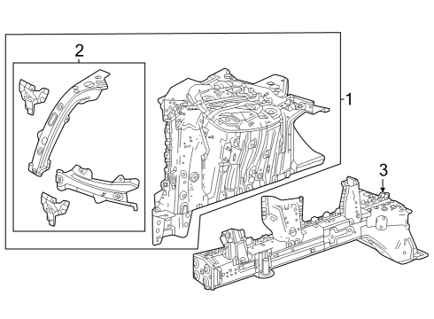 2024 Cadillac LYRIQ Structural Components & Rails Diagram