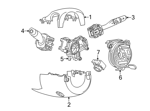 2019 GMC Acadia Cover Assembly, Instrument Panel Steering Column Lower Trim *Dark Grey Diagram for 84300943