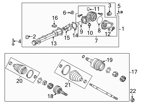 2011 GMC Acadia Axle & Differential - Rear Diagram