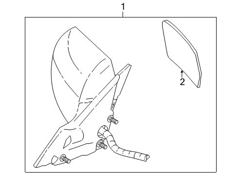 2004 Cadillac SRX Mirror Assembly, Outside Rear View *White Diagram for 25763039