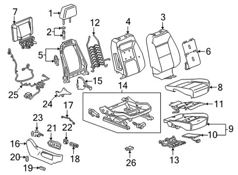 2021 Chevy Tahoe Cover Assembly, F/Seat Cush *Black Diagram for 84877770