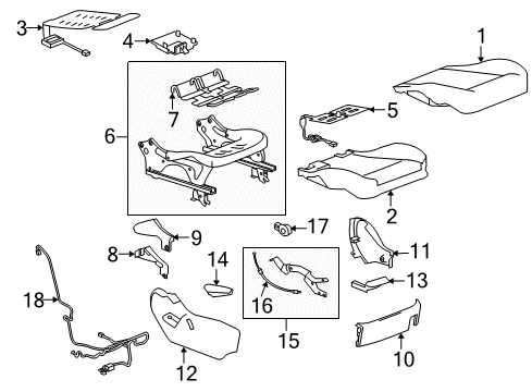 2014 Cadillac SRX Passenger Seat Components Diagram 3 - Thumbnail