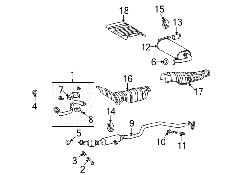 2009 Pontiac Vibe Spring,Exhaust Manifold Pipe Diagram for 88972908