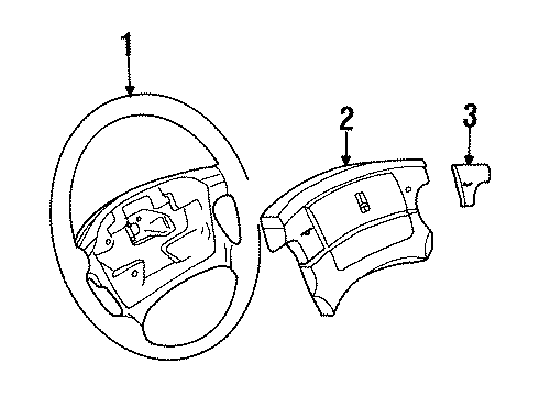 1991 Oldsmobile Custom Cruiser Switch Assembly, Inflator Restraint Steering Wheel Camel Light Diagram for 17990545