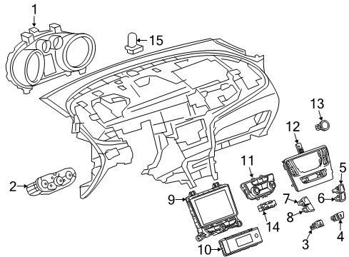 2017 Buick Encore Heater & Air Conditioner Control Assembly *Jet Black T Diagram for 39081561