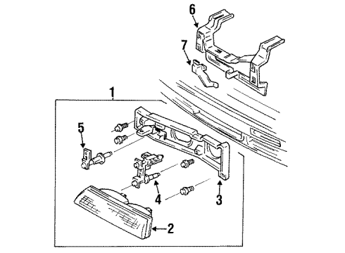 1994 Pontiac Sunbird Headlamps, Electrical Diagram 2 - Thumbnail