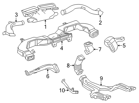 2020 Chevy Bolt EV Adapter, Floor Rear Air Outlet Duct Diagram for 95429846