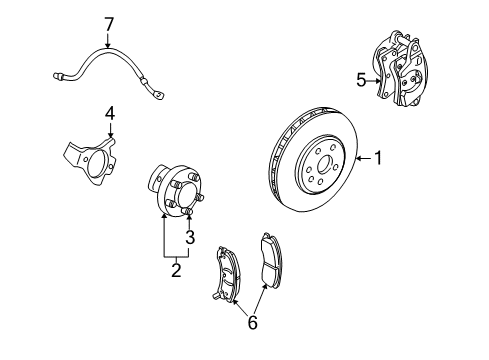 2007 Cadillac XLR Front Brakes Diagram