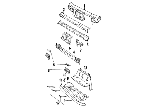 1999 Saturn SC1 Radiator Support Diagram