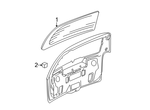 2002 Chevy Venture Lift Gate - Glass & Hardware Diagram