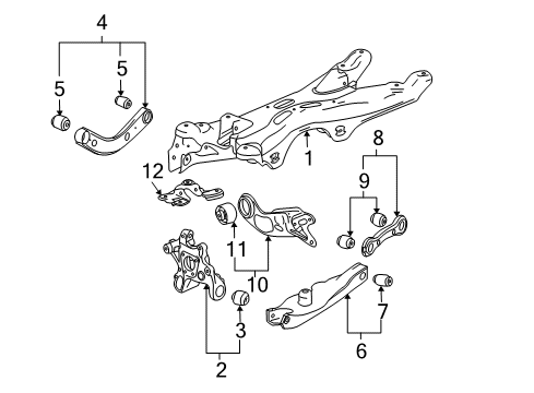 2007 Pontiac G6 Rear Suspension, Control Arm Diagram 1 - Thumbnail