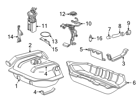 2001 GMC Jimmy Pipe Assembly, Fuel Tank Filler Diagram for 15191596