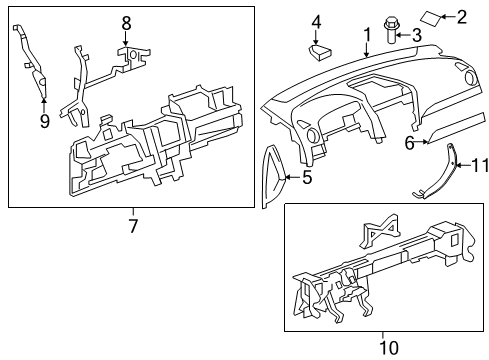 2012 Chevy Captiva Sport Cluster & Switches, Instrument Panel Diagram 1 - Thumbnail