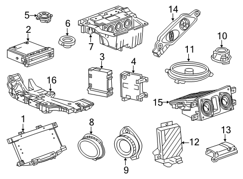 2020 Cadillac CT6 Speaker Assembly, Front Flr Diagram for 84492964