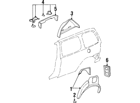 1997 Oldsmobile Silhouette Inner Structure - Side Panel Diagram 2 - Thumbnail