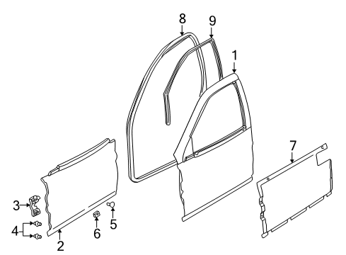 2000 Saturn LS2 Weatherstrip Asm,Front Side Door *Medium Duty Dark Oak Diagram for 24427986