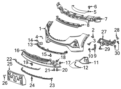 2021 Buick Encore GX Cover, Front Bpr Fascia Tow Eye Acc Hole *Serv Primer Diagram for 42690748