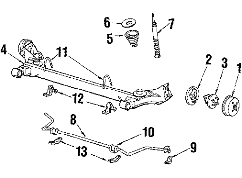 1984 Chevy Cavalier Plate,Rear Brake Backing Diagram for 18010030