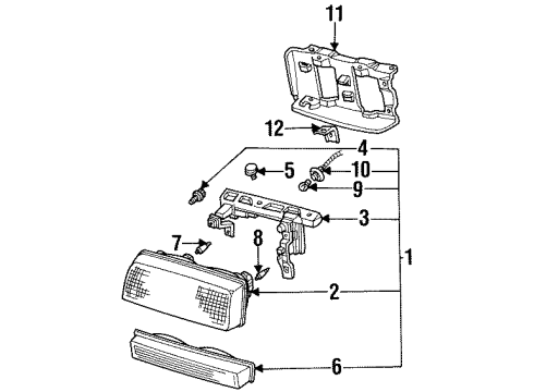 1995 Buick LeSabre Headlamps, Electrical Diagram