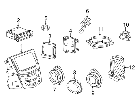 2014 Cadillac CTS Speaker Assembly, Radio Front Side Door Diagram for 22972745