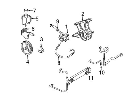 1997 Chevy Corvette Hose Assembly, P/S Gear Inlet Diagram for 26046501