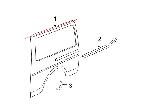 2005 Chevy Express 2500 Side Panel & Components, Exterior Trim Diagram 2 - Thumbnail