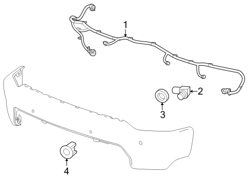 2024 Chevy Silverado 2500 HD Electrical Components - Front Bumper Diagram