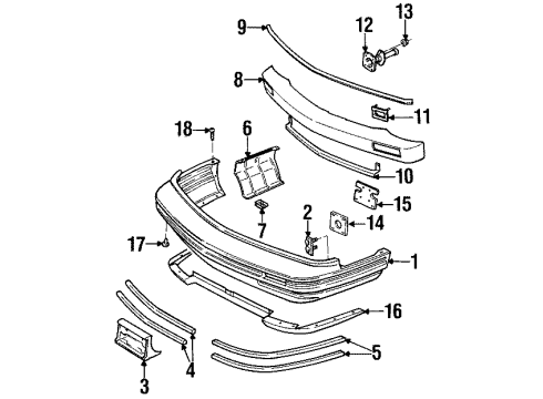 1998 Oldsmobile Regency Front Bumper Diagram