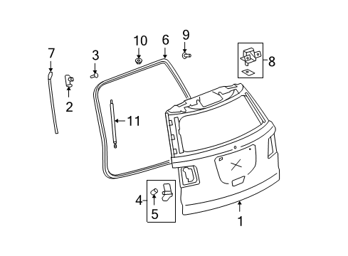 2010 GMC Acadia Gate & Hardware Diagram