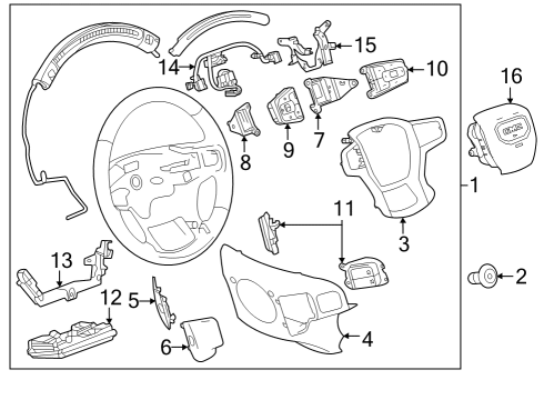 2023 GMC Sierra 1500 Steering Column & Wheel, Steering Gear & Linkage Diagram 7 - Thumbnail