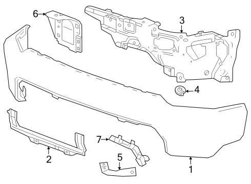 2024 Chevy Silverado 2500 HD Bumper & Components - Front Diagram 2 - Thumbnail