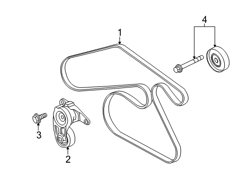 2012 Chevy Captiva Sport Belt,Generator & A/C Compressor & P/S Pump Diagram for 12653318