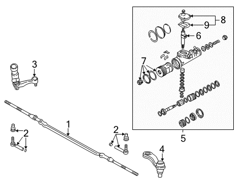 2002 GMC Yukon XL 2500 P/S Pump & Hoses, Steering Gear & Linkage Diagram 3 - Thumbnail