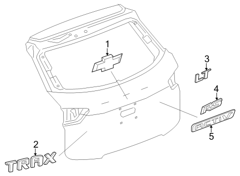 2024 Chevy Trax PLATE ASM-L/GATE VEH NA Diagram for 42734429