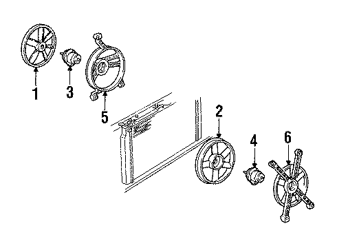 1992 Cadillac Eldorado Cooling System, Radiator, Water Pump, Cooling Fan Diagram 1 - Thumbnail