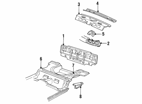 1992 Pontiac Sunbird Panel,Rear End <Use 1C4J 5200B> Diagram for 12364497