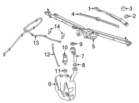 2018 Chevy Volt Wiper & Washer Components Diagram