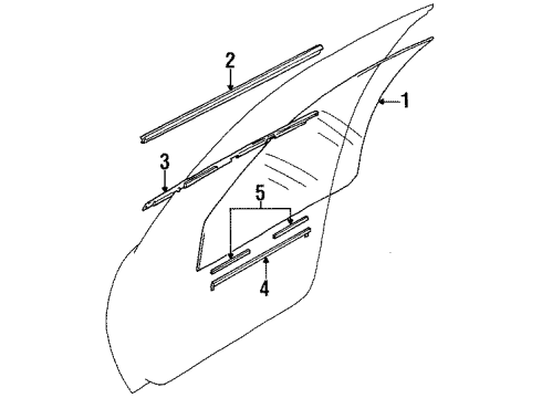 1998 Chevy Metro Sealing Strip,Front Side Door Window Inner Diagram for 30017885