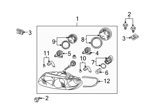 2004 Pontiac GTO Socket,Front Turn Signal Lamp Diagram for 92146805