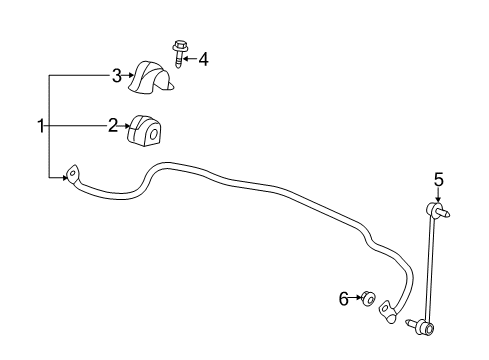 2014 Buick LaCrosse Stabilizer Bar & Components - Front Diagram