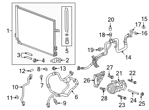 2016 Cadillac CTS Receiver & Dehydrator Kit, A/C Diagram for 84951727