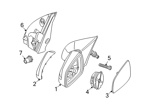 2008 Saturn Astra Outside Mirrors Diagram 2 - Thumbnail