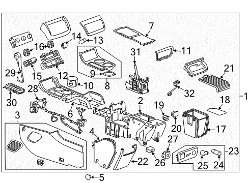 2014 Chevy Traverse Filler, Front Floor Console *Dark Titanium Diagram for 25876003